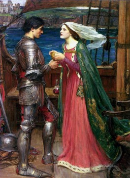  female Painting - Tristan and Isolde Sharing the Potion Greek female John William Waterhouse